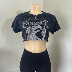Essence Black Graphic Crop Top